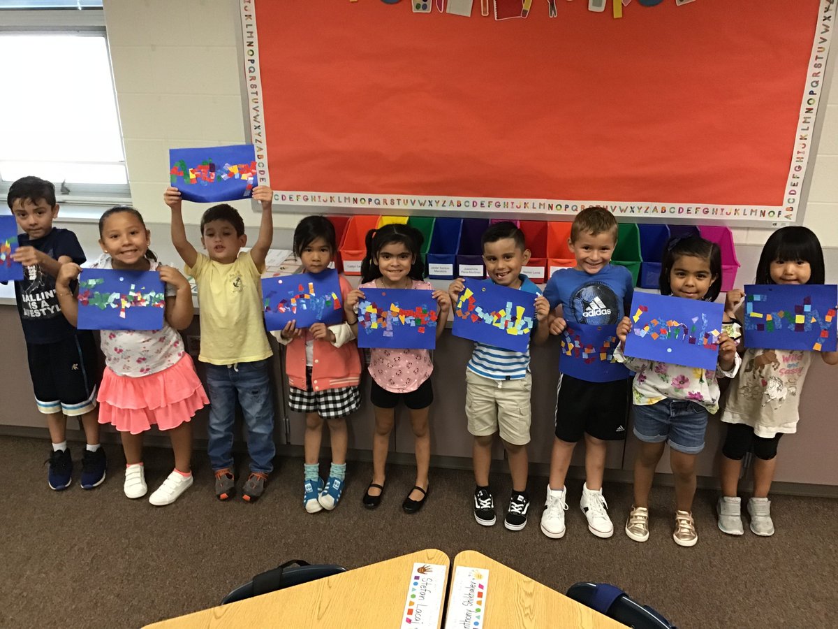 More phonics practice -- students created name mosaics that double as artwork for our families!