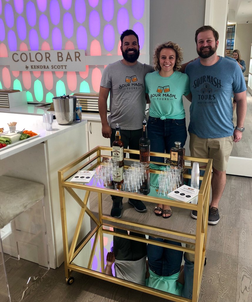 SourMashTours's tweet photo. We had a blast at @KendraScott  with the @whiskychicks to kick off #NationalBourbonHeritageMonth! We curated a #BottledInBond flight of #OldBardstown, @newriff, and @wtdistillery -- which pair quite nicely with a night of shopping. 

#whiskychicks #bourbonflight #bourbontasting https://t.co/EtPgVTjemX