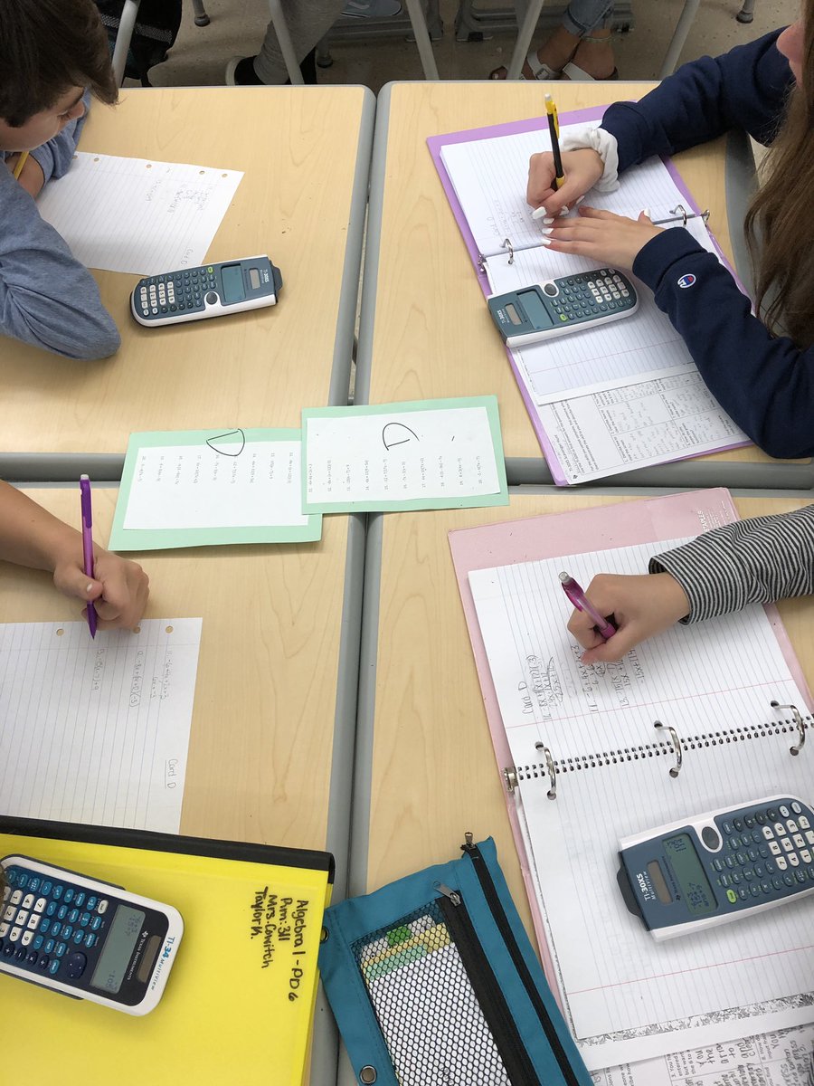 NAMS_Plant2's tweet photo. Plant 2 Titans were working together at islands in Mrs. Cowitch’s class today with their flexible groups to combine like terms & distributive property! #GoTitans #flexiblegroups #studentengagement https://t.co/mKzrDVsyFL