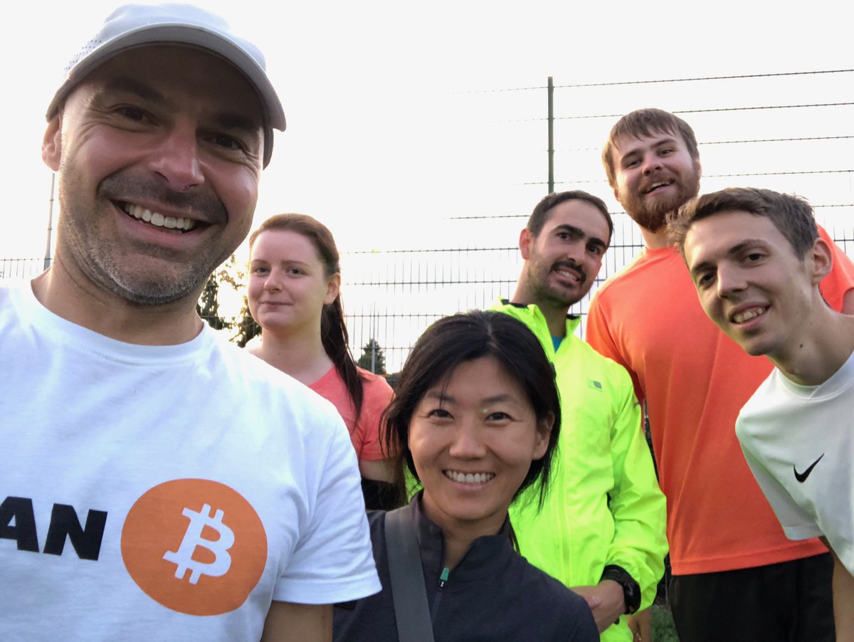 BitcoinRunners's tweet photo. Today a group of Bitcoin Runners in the UK joined our friends at #teamsatoshi, and many other bitcoiners around the world, to run in the memory of the late Hal Finney, a computer scientist who played a pivotal role in the early development of bitcoin #RunForHalFin #ThankYouHal https://t.co/eVhRZPZUWT