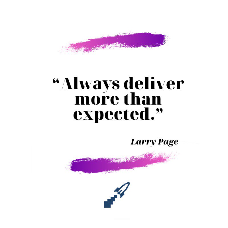 RocketBoostApp's tweet image. &quot;always deliver more than promised&quot; Larry Page.
google #ceo.
.
And what about your company?
Are you 𝓭𝓮𝓵𝓲𝓰𝓱𝓽𝓲𝓷𝓰 your customers?
.
#marketingtips #googlesays #b2c #b2ctips #rocketboost #ceoquotes #larrypage #mobilemarketing
