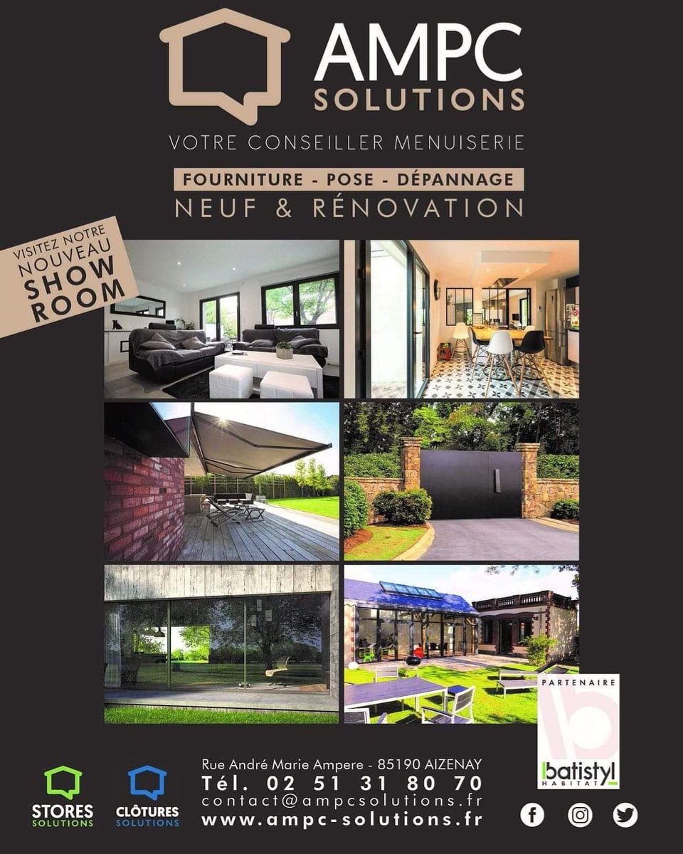 AMPC_Solutions's tweet photo. #vendée #ampcsolutions #partenairebatistyl #batistylhabitat #menuiserie #fenetre #renovation #poiresurvie #challans #mouilleronlecaptif #venansault #lesclouzeaux #martinet #bellevillesurvie #LRSY #Aizenay #sgxv #Saintgilles #palluau #coex https://t.co/I7KcxefLGY