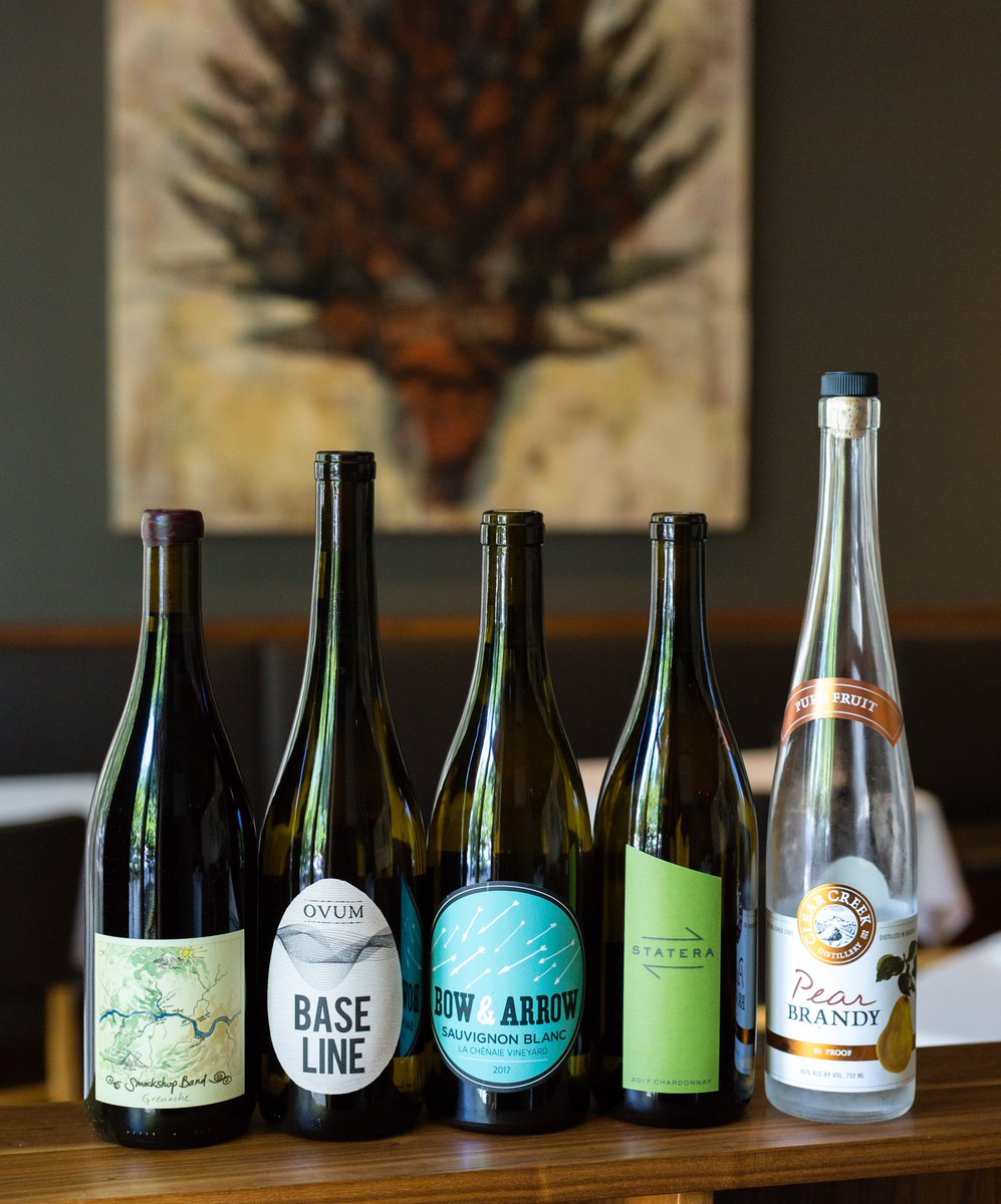 The wine pairing lineup for our Green Menu | This second menu in our $75 Explorative Dinner Series is only available for a few more weeks, so book you table for the Green Menu while you can.