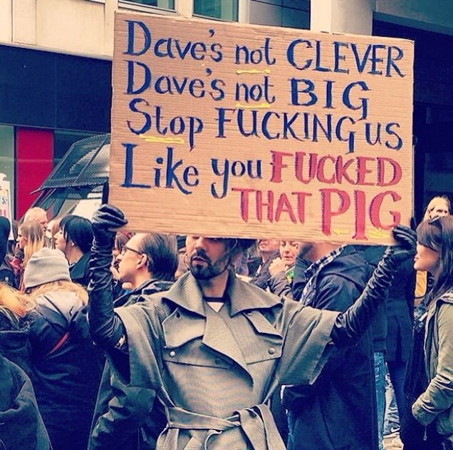 TedGrunewald's tweet photo. For @David_Cameron "girly swot" is actually kind of mild. 🤣

#JeSuisCharcuterie
#Hameron
#Piggate
#snoutrage
#BaeofPigs https://t.co/zRinlYtYIh