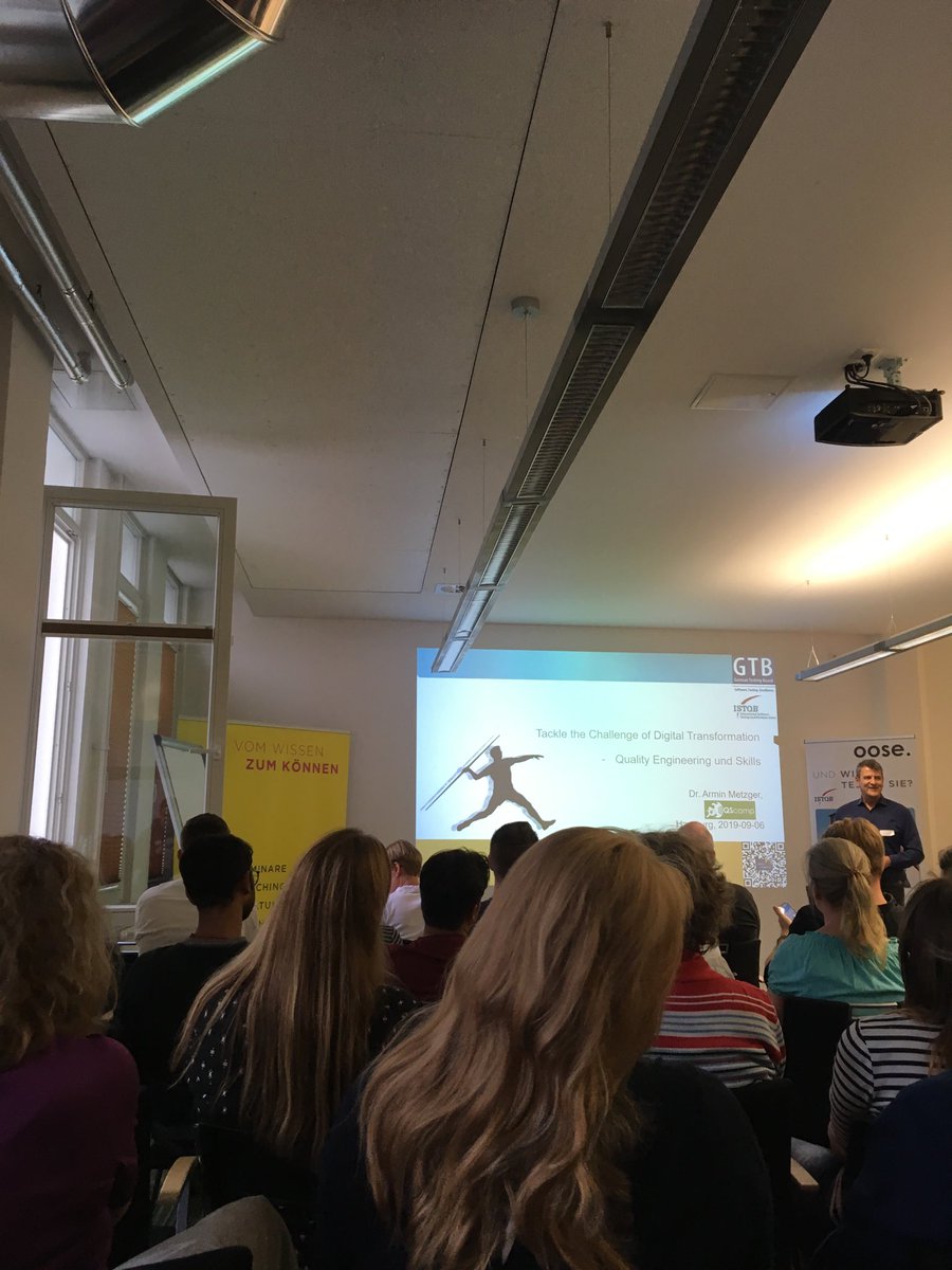 Nikita007's tweet image. QS Barcamp Hamburg 2019 #qscamp by ⁦@ooseNews⁩ and ⁦@STUGHH⁩ started with a keynote on quality engineering and skills role in digital transformation by ⁦@ArminMetzger⁩ from #germantestingboard. Promising day 1, day 2 ahead. Powered by ⁦@ExpleoGroup_DE⁩