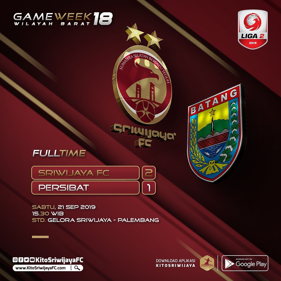 FULL TIME
2 gol SFC berhasil dicetak oleh Anis Nabar dan Yongki Aribowo
.
.
#DukungSFC #KembaliKeLiga1 #KitoSriwijaya #KitoPacak #DigiAsiaBios #DigiSportAsia