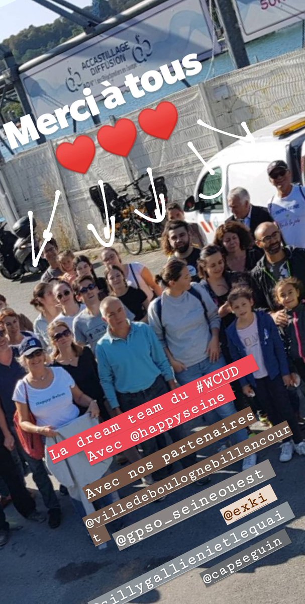 Et voilà une partie de la dream team <a href="/happyseine/">happyseine</a> pour le #WCUD. Ils ont fait un boulot de dingue .... Pour rendre propre les berges de Seine. <a href="/Ville_BoulogneB/">Ville de Boulogne-Billancourt</a> <a href="/GPSO_SeineOuest/">Grand Paris Seine Ouest (GPSO)</a> <a href="/pcbaguet/">PC BAGUET</a> <a href="/CapSeguin1/">Cap Seguin</a> @EXKiOfficial <a href="/hautsdeseinefr/">Département des Hauts-de-Seine</a> @Haropaports <a href="/vnf_officiel/">VNF - Voies navigables de France</a>