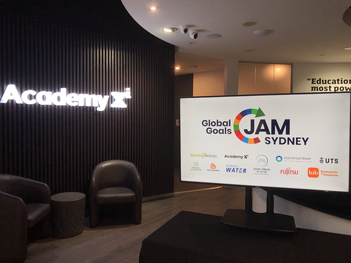 DimityPodger's tweet photo. Really enjoying working with these folks - UX, health &amp; safety, strategy, marketing, and me principle-based design, ethics and #sustainability. We are at the end of DAY 1 of the #GlobalGoalsJamSydney tackling e-waste through 3 sprints today / #SDG12! Bring on DAY 2 https://t.co/5cue89tqA5