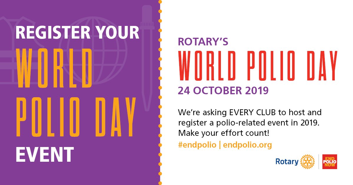 We're almost at 1,000 registered events for #WorldPolioDay! Help us celebrate #endpolio and register your 2019 event with Rotary: endpol.io/regevent