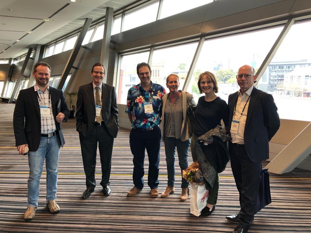 Jonathan Clark, Rod Mitchell, Brian Stein, Justine Oates, Gail O’Brien and Kerin Shannon <a href="/anzhncs/">ANZHNCS</a> Adelaide.  #ANZHNCS19 #HeadAndNeckCancer <a href="/COBLH/">Chris O’Brien Lifehouse</a>