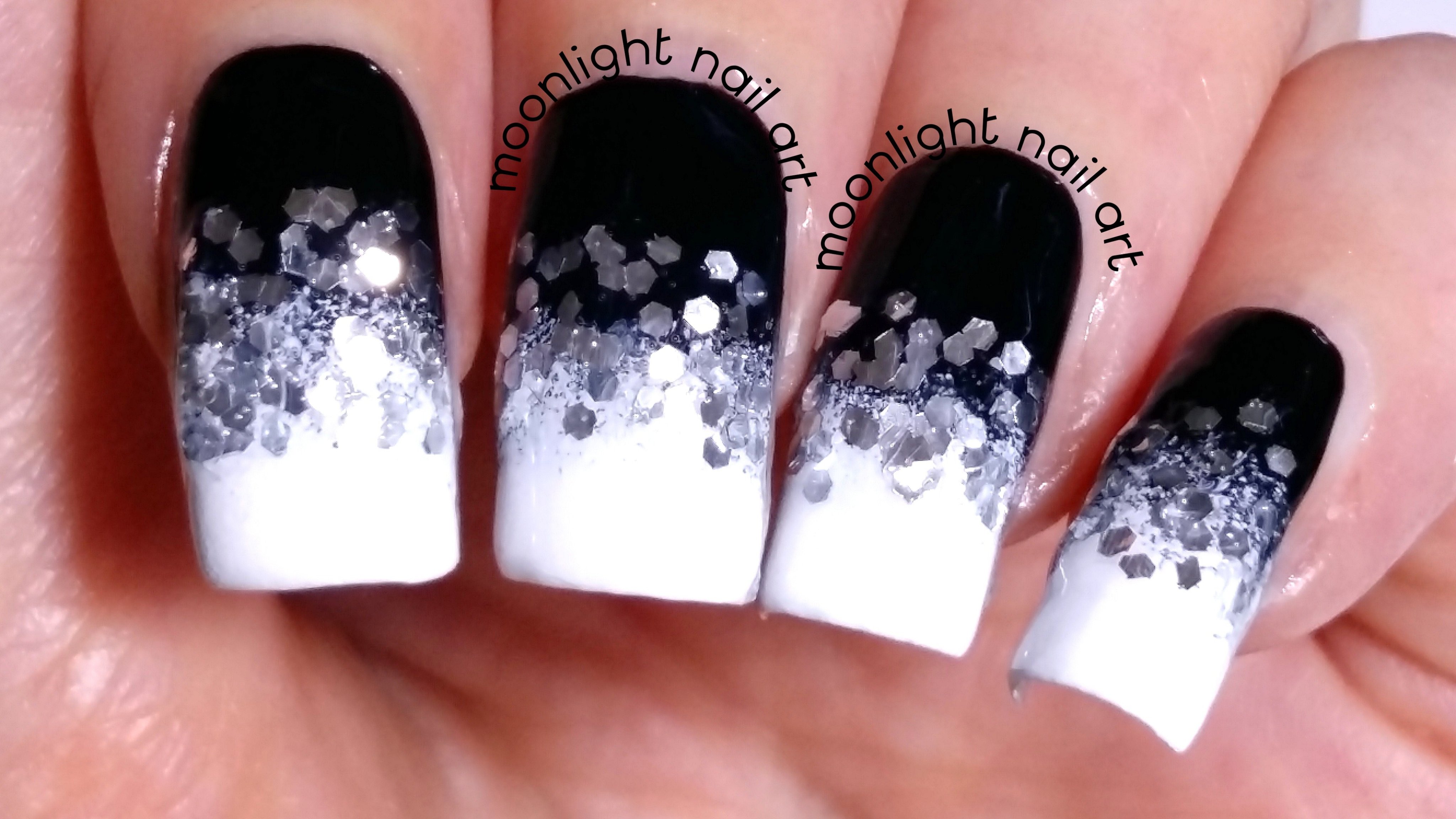 easy black and white nail art