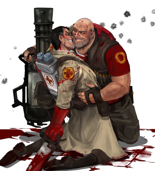 23. 2019-09-21. #tf2medic. #tf2heavy. #redoktober. them. #waterwindowart. 