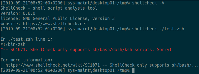 m_ueberall's tweet image. It's unfortunate that the excellent #shellcheck (shell script analysis tool) does not support #zsh, but maybe this will change at one point in the future now that the latter became the default shell in #macOS…
github.com/koalaman/shell…