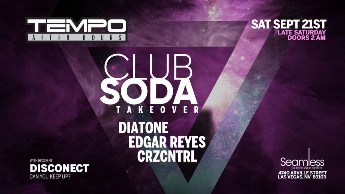 soulkitchenlv's tweet photo. Tomorrow Late Late @clubsodavegas takes over @TempoLV for some Afterhours fun 2am... https://t.co/d0qCIhUlBN