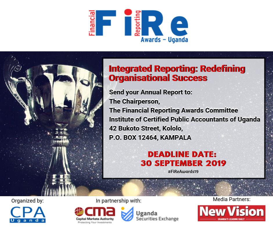 ICPAU1's tweet photo. Participating in the #FiReAwards19 equips your organization with expert feedback on your organization’s report’s strengths and weaknesses and constructive advice on how to improve it. Check the poster for details. https://t.co/LZrk4CCYzC