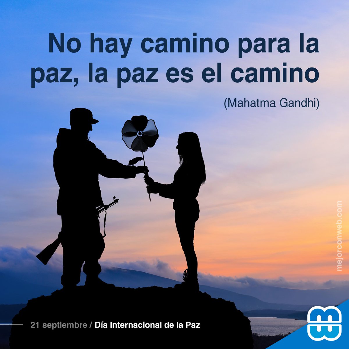 mejorconweb's tweet photo. No hay camino para la paz, la paz es el camino 🕊
(Mahatma Gandhi)

#paz #diamundialdelapaz #pazenelmundo #noalaguerra #pau #nowar #peace #gandhi #mahatmagandhi #unmundodepaz #pauenelmon #mejorconweb https://t.co/zn8Kv06GnA