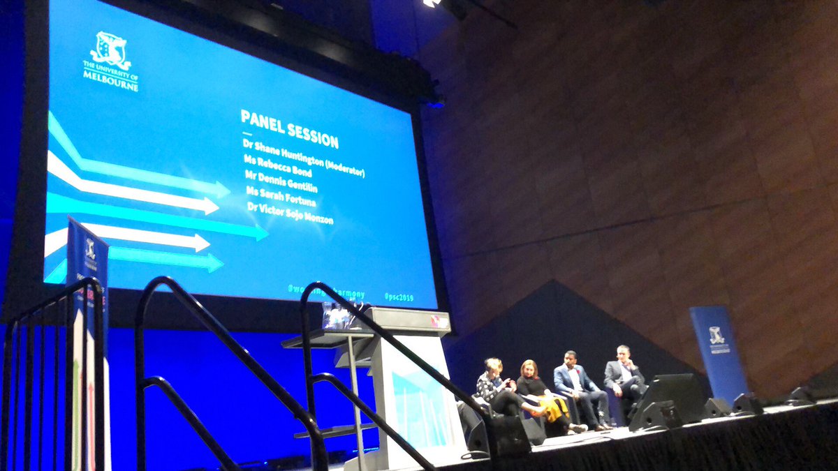 FMouratidis's tweet photo. So excited to hear Career Evolution and Leadership panel session at the @unimelb Professional Staff Conference #psc2019 #workinginharmony - Thanks @DrShaneRRR, Rebecca Bond, @sarahfortuna , Victor Sojo and @dennisgentilin https://t.co/AKlwBH6kZC