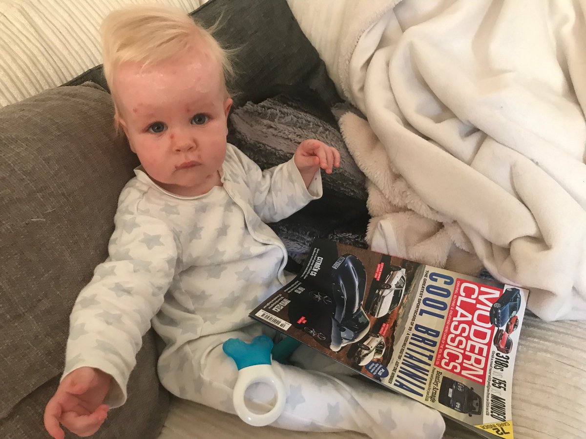 Teething? Chickenpox? Best stay in and read my ⁦<a href="/Mdrnclassics/">Modern Classics</a>⁩ magazine, and look at ⁦<a href="/lotuscars/">Lotus Cars</a>⁩ like daddy does!