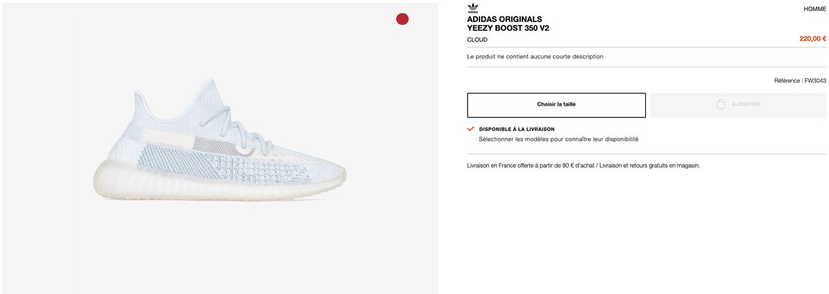 courir yeezy cloud white