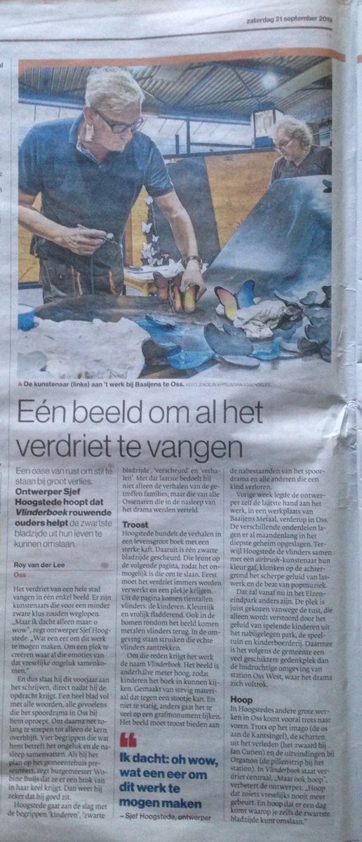 Wat een prachtig #verhaal om te lezen. Hoe het ontwerp en de productie van het #herinneringsmonument aan het spoordrama in Oss tot stand kwam #bd