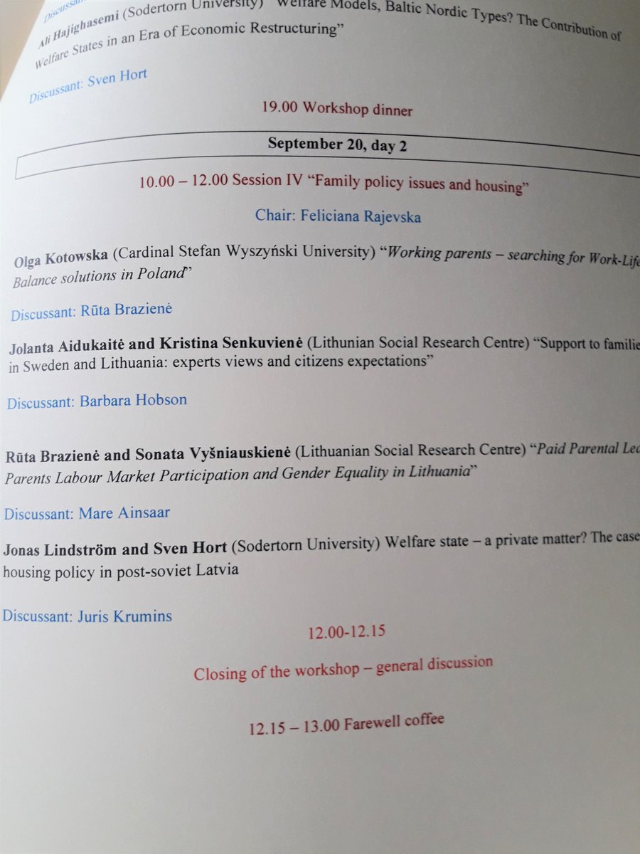 Our workshop #BalticNordicwokshop2019 has been a great success. Prominent Nordic and Baltic scholars gathered to discuss family policy, pension protection and other issues of the welfare state from a comparative and case study perspective. Thanks to all participants!!!