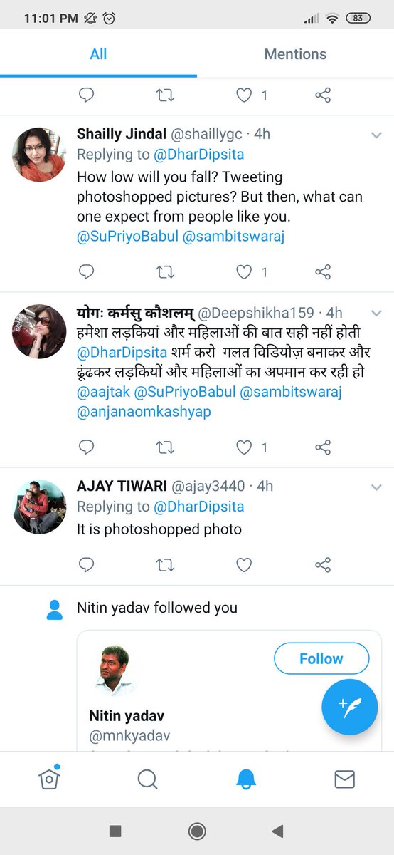 DharDipsita's tweet photo. I thought of ignoring it. But after raising some important question to mr. Babul Supriyo yesterday in Aaj Tak this is how the BJP IT sell is at work. Once you read their tweet you will understand why Campuses from Pondicherry to Jadavapur is angry about them. 
#standwithju https://t.co/LeIXcCnVip