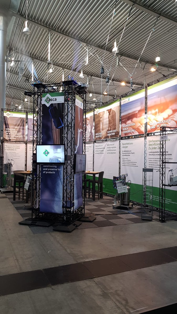 FoodJasca's tweet image. We zijn heel blij met onze stand op de #sudback! Ook besparen op productie- en energiekosten? We vertellen u alles over mobiele verneveling, desinfectie etc. in hal 8 E77