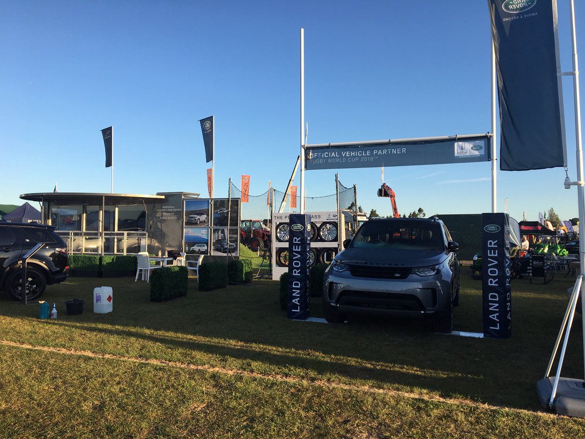 MarshallJaguar's tweet photo. The team at Marshall #Jaguar #LandRover #Newbury are at the @Berkshire_show this weekend. 🚜 Loving the @rugbyworldcup theme on our stand! Come and visit us and play ‘perfect pass’ for your chance to win a Rugby Stress Ball! 🏉 https://t.co/YpTuLGIu7d