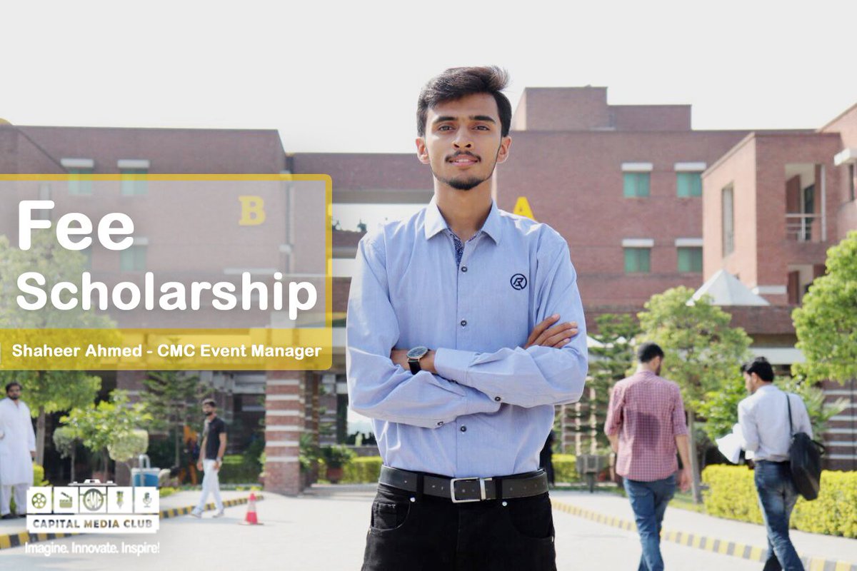 CapitalMediaCl1's tweet photo. Congratulations to Shaheer Ahmed (Event Manager CMC) on receiving 25% fee scholarship, from our university's honorable Vice Chanceller, for his ingenious and tireless efforts to the club.

If you have any talent then get yourself registered to the club now! https://t.co/yJSfSgHp7l