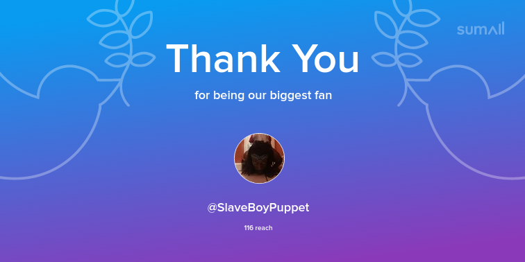 TheLadyFabula's tweet photo. Our biggest fans this week: SlaveBoyPuppet. Thank you! via https://t.co/ftH9zHe6Lq https://t.co/sIV0RHTfd3