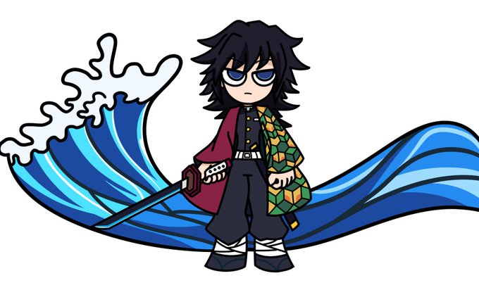 TashiさんがTwitterに投稿した冨岡義勇(鬼滅の刃)のイラスト。