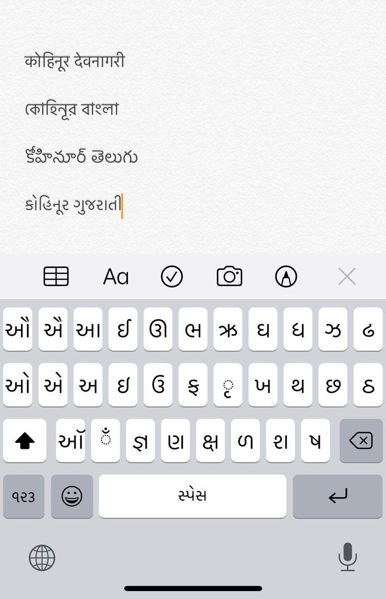 itfoundry's tweet photo. After Kohinoor Devanagari, Kohinoor Bangla and Kohinoor Telugu, Kohinoor Gujarati is the recent addition to iOS 13 and macOS Catalina as the default system font for Gujarati language. 

#iOS13 #Gujarati #SystemFonts #IndianTypeFoundry https://t.co/mMcmXuEgCN