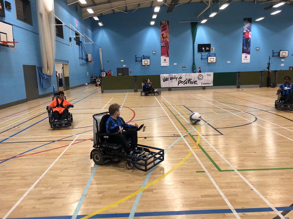 The_WFA's tweet photo. We’re back at @NTUSport’s Lee Westwood Sports Centre for the first weekend of the @MDUK_News Premiership! ⚽️
First fixtures:
@SaleUnitedPFC vs @7oaksPFC
@StGeorgesKnight vs @NPFC2
#PowerchairFootball https://t.co/6Xc7rVHtaF