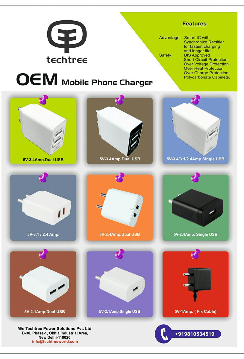 Techtreecharger's tweet image. We manufacture mobilephonecharger for many reputed accessories brands. You too can trust techtree for best quality and latest technology chargers for your brand. #mobilephone #MobilePhones #Chargers #adaptor #mobility #gadget