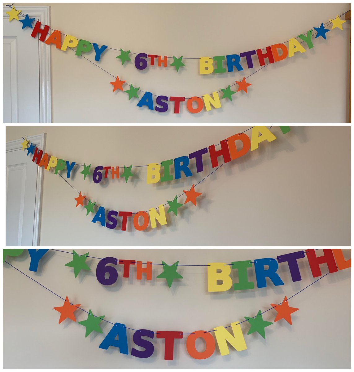 Happy 6th Birthday with stars...
#buntingbysarah #bunting #banner #birthday #birthdaybunting #partybunting #partydecoration #birthdayparty #birthdaydecoration #personalised #custommade #etsy #etsyuk #etsyshop #etsyseller #celebration #boysbirthday #6thbirthday #stars