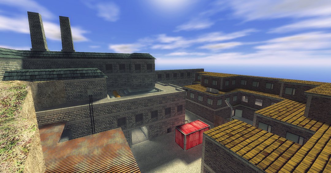WizardExt's tweet photo. Facility. Action Quake 2 map. Released in 2006, on my birthday. Close combat map. Some cool spots; maintenance tunnel, sniper window, chimneys, storage room, on top of doors. Watch out for void drop in the corner. #actionquake2 #quake2 #leveldesign #gamedev #idtech2 #idsoftware https://t.co/CTlbUejqcF