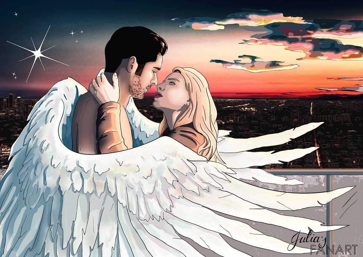 Deckerstar - colored Lucifer Morningstar and Chloe Decker from the tv serie...