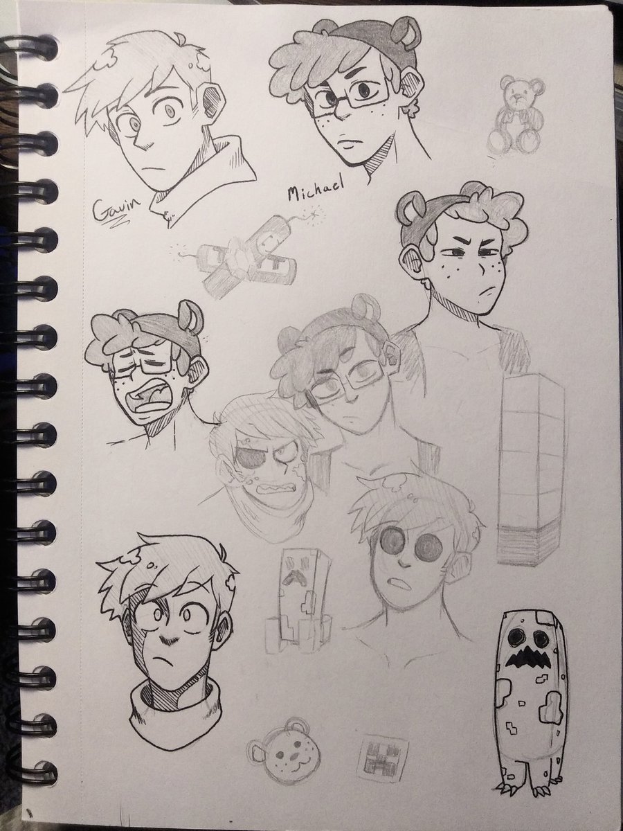TripWild's tweet photo. Some art of the creeper and the bear. Gavin free and Michael Jones @gavinfree @AH_Michael #Minecraft #roosterteeth #AHMinecraft https://t.co/imliHtWyZh