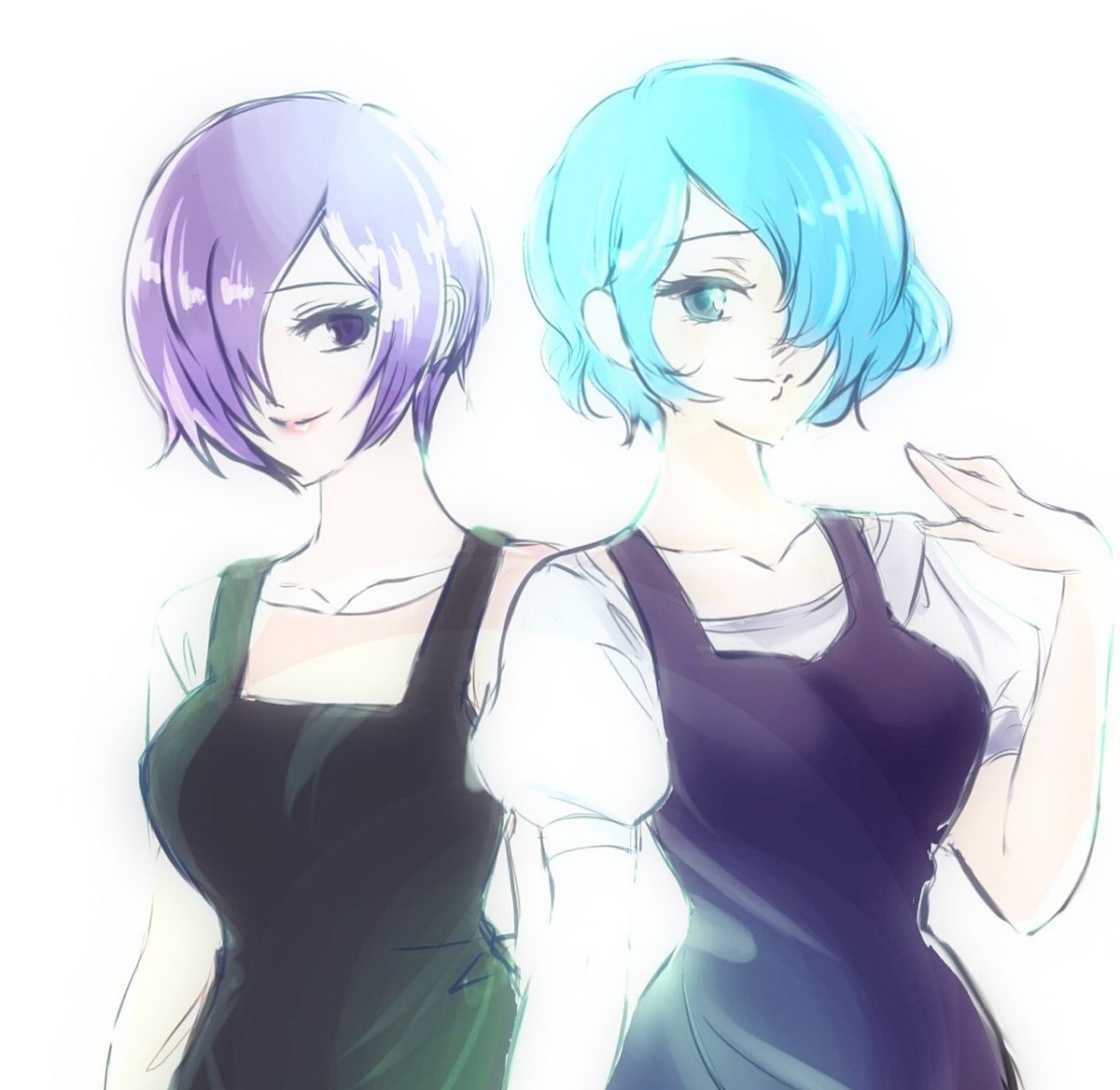 リコ マイペース気味 東京喰種 暇つぶしに去年のラフ画に色付けてみた 原作reトーカちゃんとアニメreトーカちゃん
