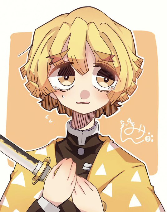 みりんさんがTwitterに投稿した我妻善逸(鬼滅の刃)のイラスト。