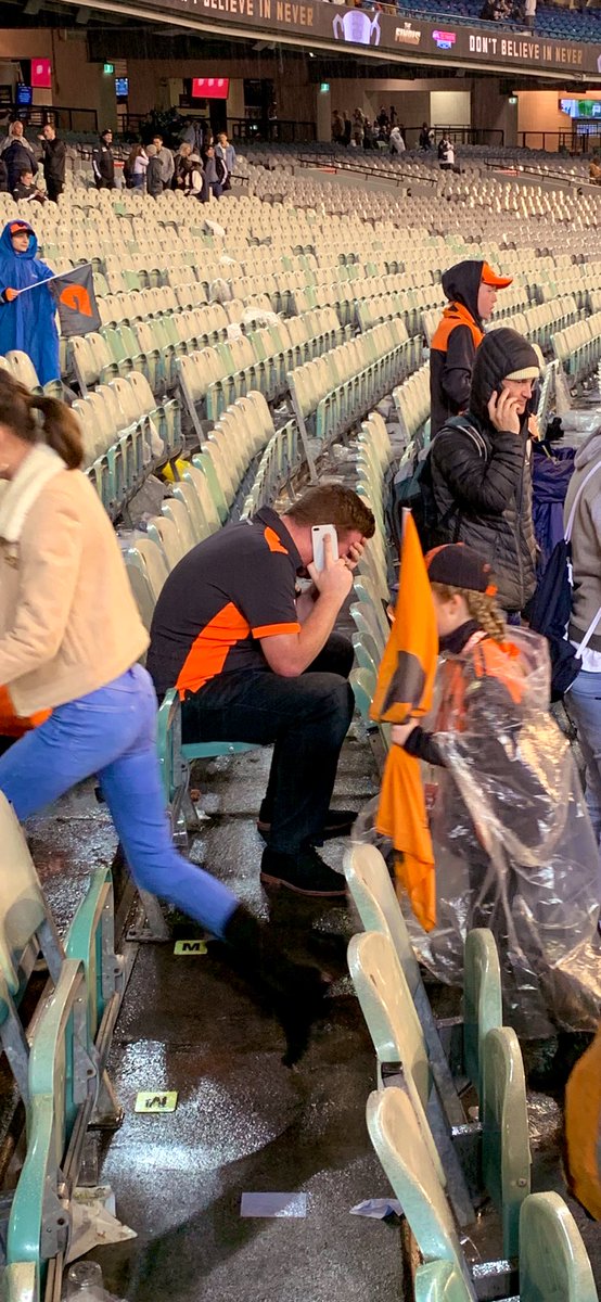 This will be my lasting memory of the prelim. A bloke I’ve never met uncontrollably emotional long after the siren went.

Tell me again, that it doesn’t mean anything and we’re a fake club.

Roll on <a href="/GWSGIANTS/">GWS GIANTS</a>, roll on.