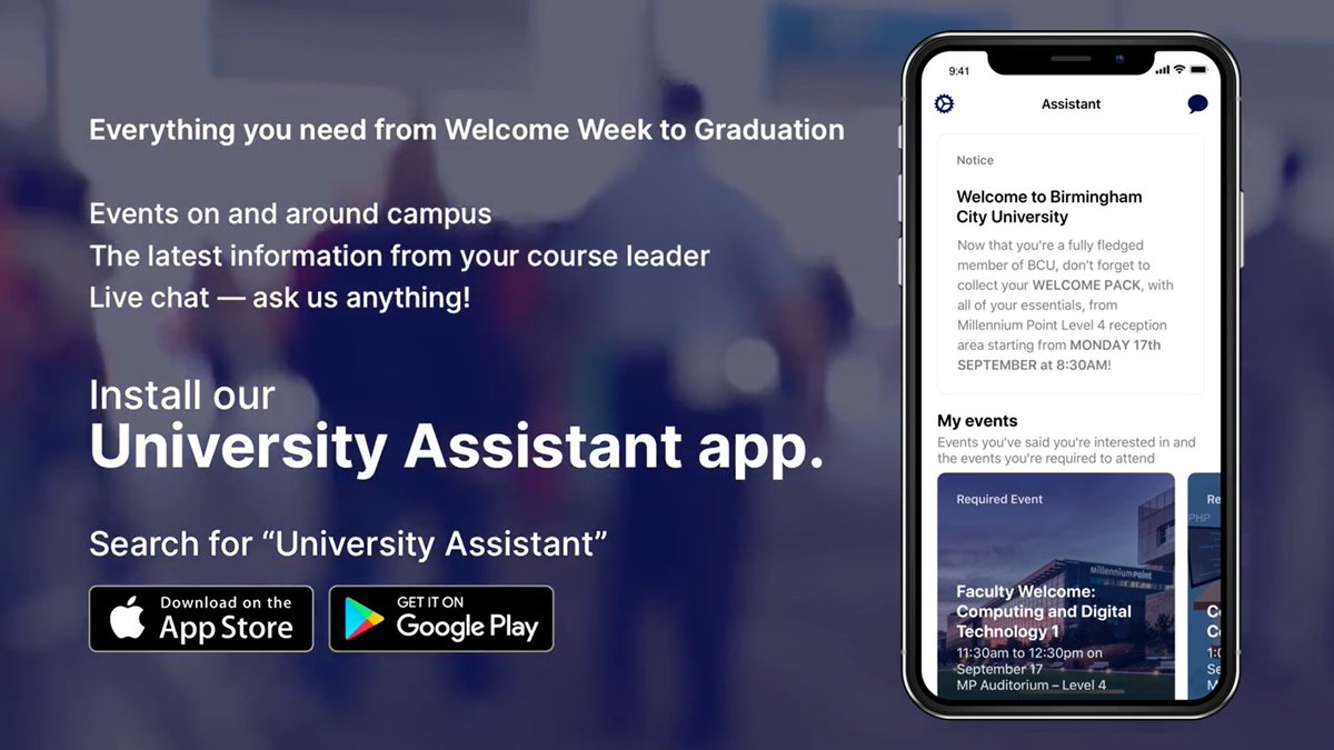 profnickmorton's tweet photo. An incredible Welcome Week too for our #CATE @AdvanceHE award-winning #app with @itstandem, 745 new @bcucebe students &amp; launched in @BCUBusiness @BCU_Law @BCUsocscience with 1115 more! My favourite feedback so far: ‘Brilliant... Absolutely love the app, it’s so handy!’ #IAmBCU https://t.co/a9f9ks2MxK