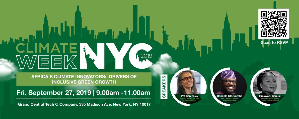 Join @nigeriacic CEO @BankoleToba at the #NYCClimateWeek to discuss the EMERGING AFRICA GREEN ECONOMY. #NCIC #GreenEconomy