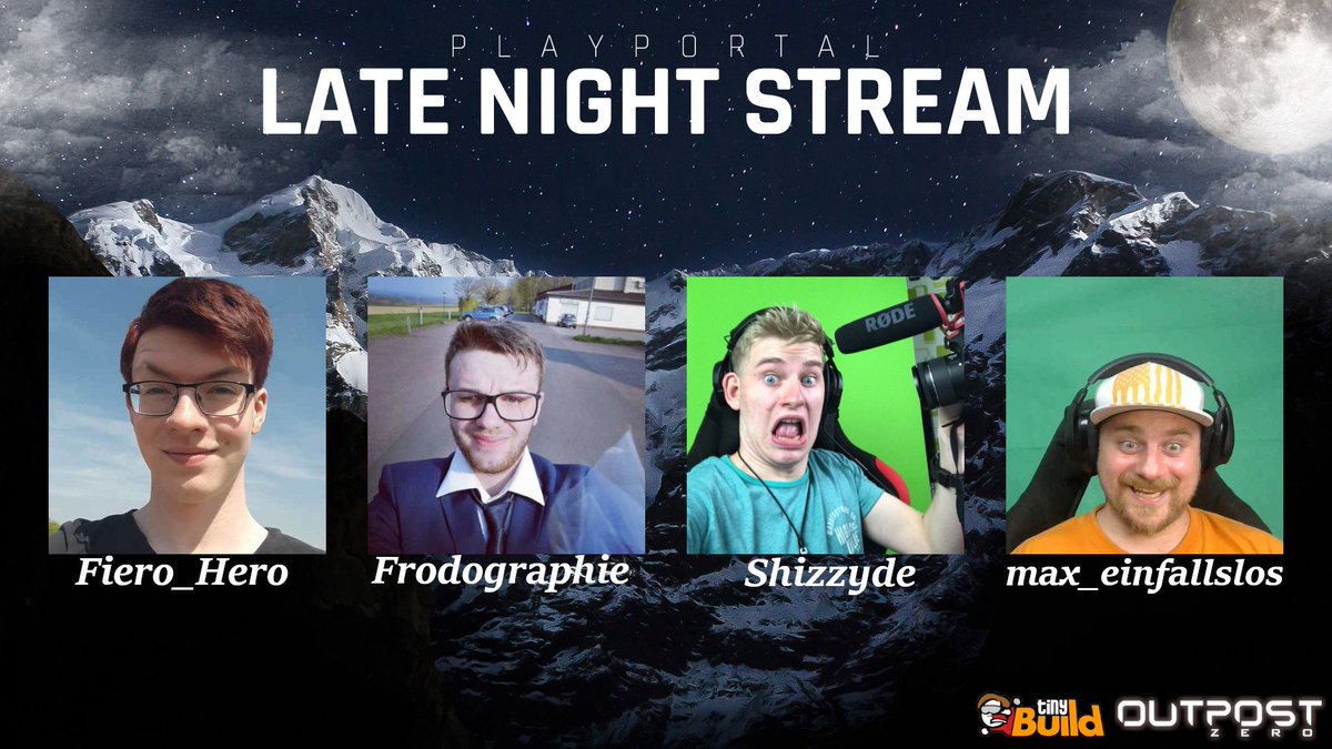 CommunityFlow_'s tweet photo. Heute ab 21 Uhr streamen wir Outpost Zero.
Dabei sind:
@FieroHero
@frodo9612
@MEinfallslos
Shizzyde
--
Server is sponsored by @outpostzerogame 
Game Keys are sponsored by @tinyBuild 
--
#twitch #twitchde #playportal #Giveaway #outpostzero https://t.co/9BMnesaOBi