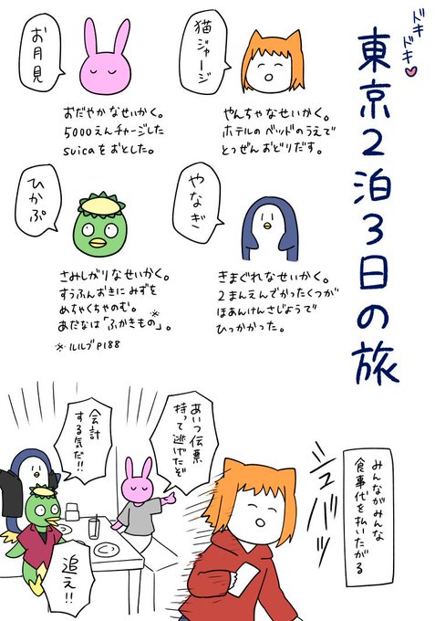みんなに描いてって言われたのでうろ覚えだけどレポ描いた（東京旅行） 