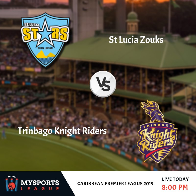 mysports_league's tweet photo. It's Time for Play #CPL2019 match
#StLuciaZouks vs #TrinbagoKnightRiders
Predict and play this match with MSL https://t.co/P3EQSaKtsV
#CPLT20 #CPL19 #CPL #PlayMSL #Cricket #CLZvsTKR https://t.co/d1hpfBFR7F