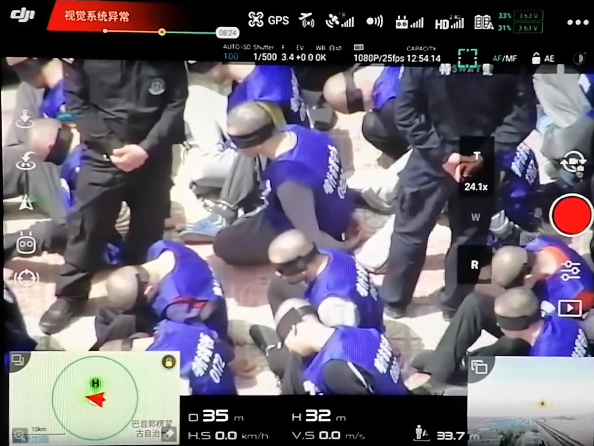 4 days ago a video showing 3-400 detainees handcuffed & blindfolded at a train station in Xinjiang was uploaded to YouTube (youtube.com/watch?v=gGYoeJ…)
In this thread I'll share how I've verified that this video was filmed at 库尔勒西站 (41.8202, 86.0176) on or around August 18th.