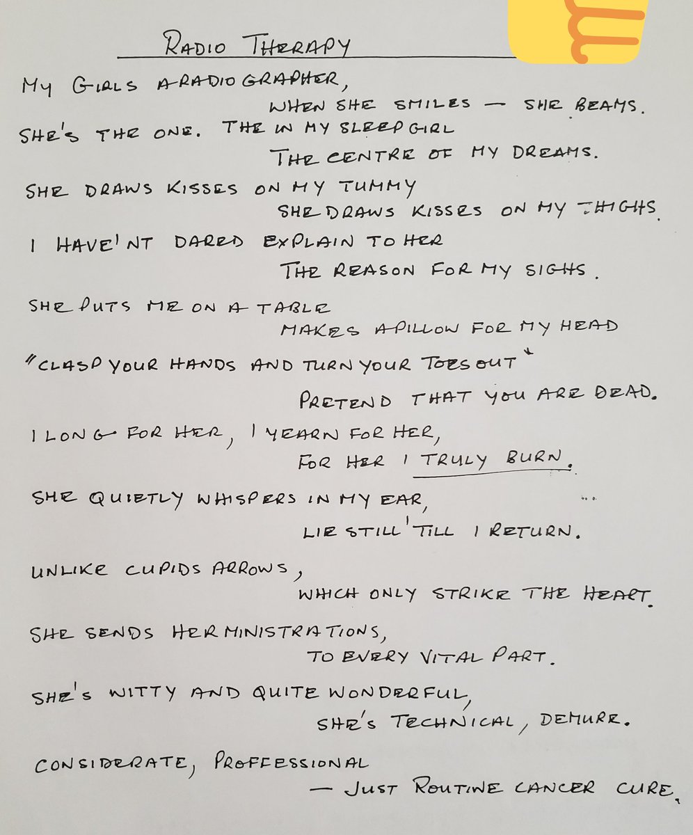 isabelholc's tweet photo. Clearing up some old papers collected over the years and found this poem from one of our patients, beautifully written and guess what, it hasn't changed much https://t.co/8JBk6jjmkU