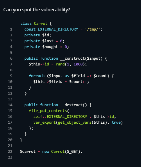 Sonar_Research's tweet image. Can you spot the vulnerability? #PHP #coding #codechallenge