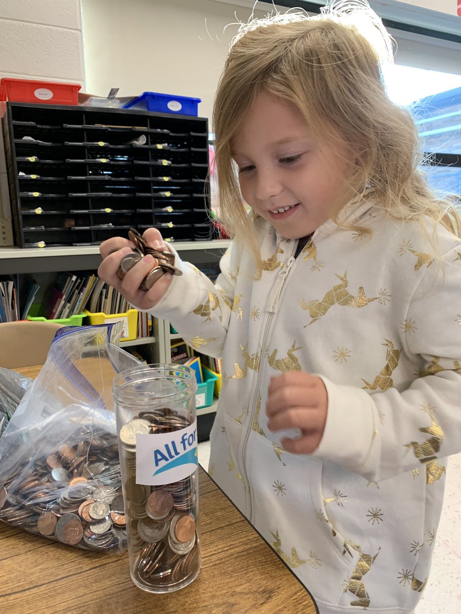 WOAH! Ava filled our jar and STILL has a bag full of coins! Tomorrow is the last day for #AllForBooks coin drive!